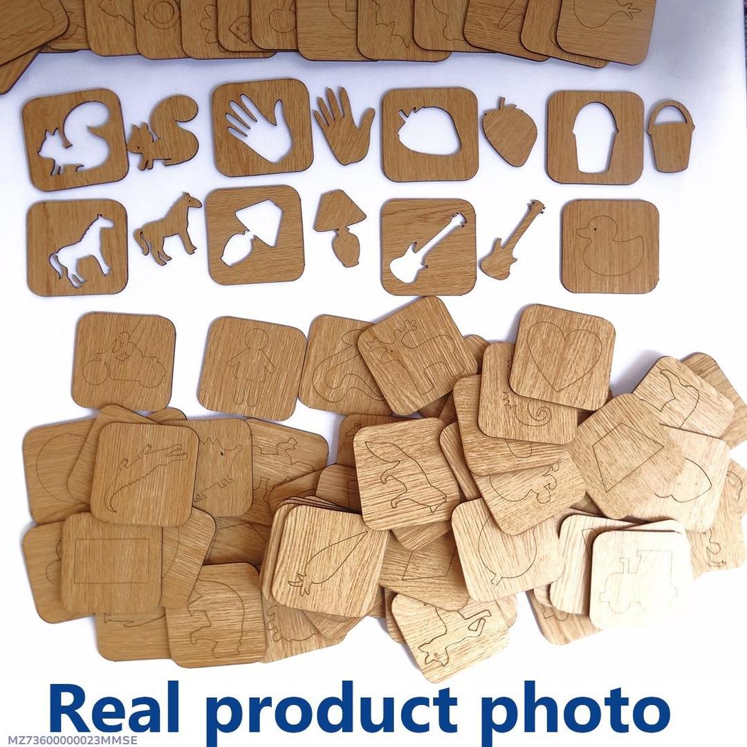 kids wooden stencils drawing kit Available in 44 & 88 Pcs